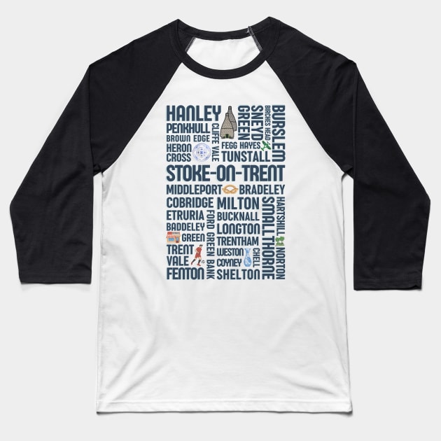 Stoke on trent - Staffordshire towns - The potteries Baseball T-Shirt by OYPT design